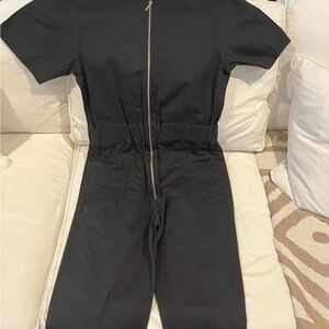 Black Short Sleeve Jumpsuit